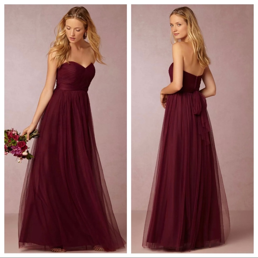 Jenny Yoo Collection Annabelle Convertible Tulle Dress in Black Cherry